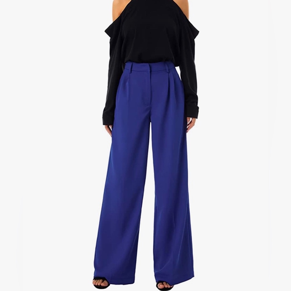Royal Blue Wide Leg Professional Slacks
